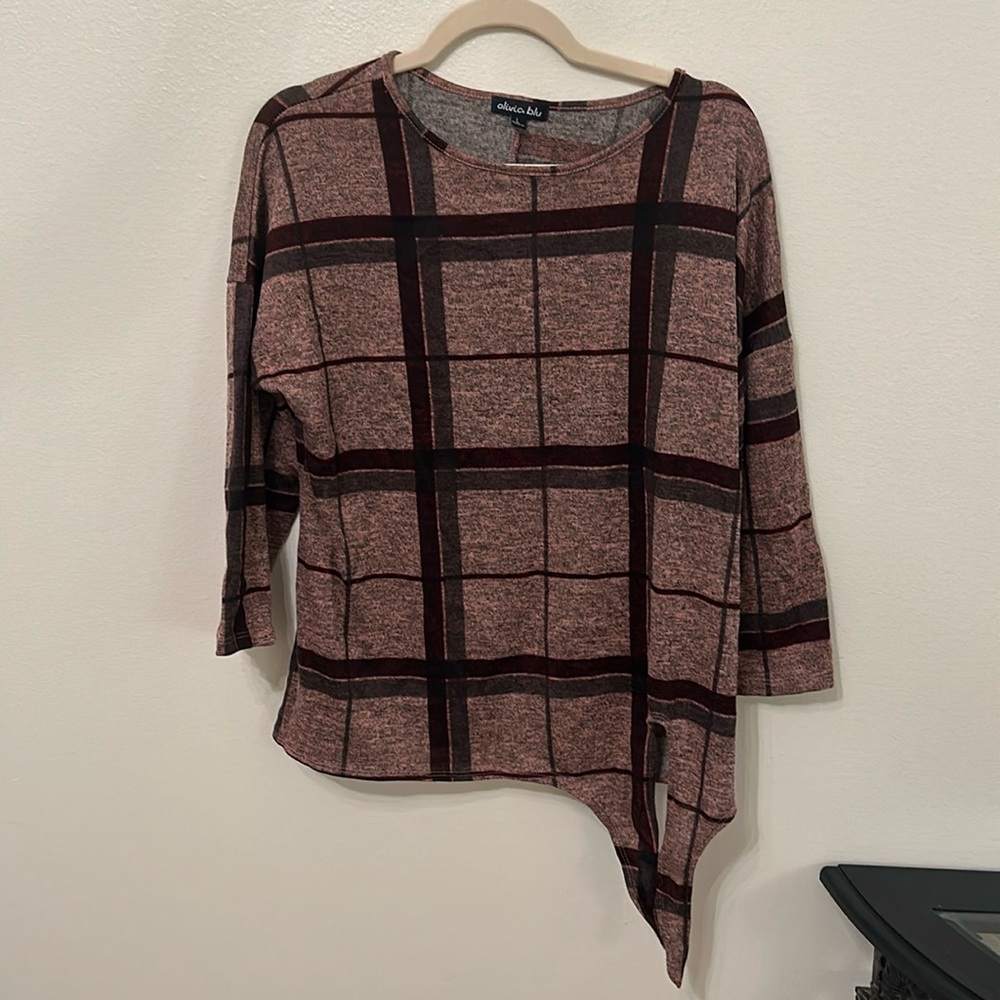 Olivia blu plaid shirt